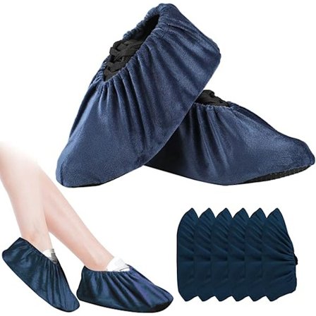 6 par vaskbare overtrekkssko Antiskli-deksel Gjenbrukbare sklisikre