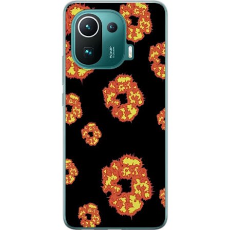 Xiaomi Mi 11 Pro Gjennomsiktig deksel Denim Tears vibe med moderne gatekunst estetikk og blomstermotiver som skaper en sterk, trendy og eksklusiv mote