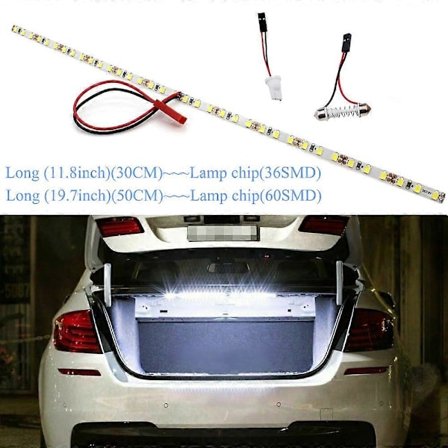 3600-12000LM LED Strip Ljus Tejp Festong T10 LED Kompatibel med Bil Bagageutrymme Lastutrymme Interiörbelysning Vit 6000K 50cm 19.7 tum 60SMD