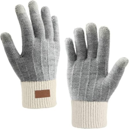 2 sett med vinter touchscreen-hansker, varme elastiske strikkehansker for kvinner og menn, tykke hansker i imitert ull