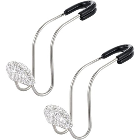 Sølv - 2-pak kroge til bilens nakkestøtte, universelt biltilbehør til bilens bagsædes nakkestøtte, metalbilholder til tasker, håndtasker, dagligvarer,