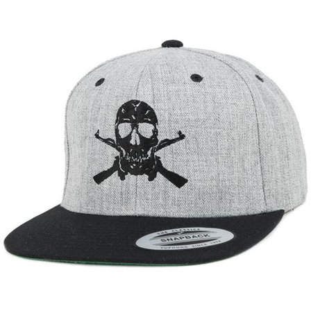 GUNS n SKULLS - Grå snapback Keps - AK-Skull Black/Grey Snapback @ Hatstore