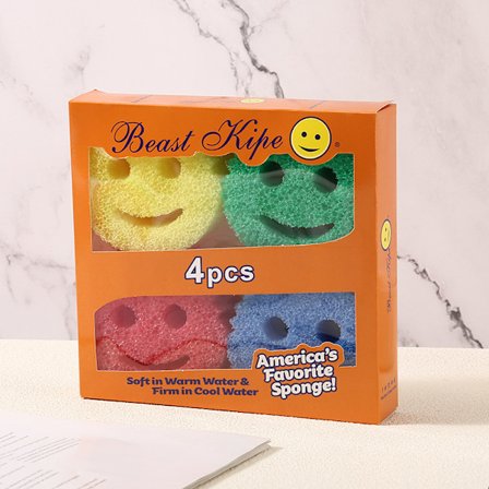 Kreative Smiley Magic Cleansing Wipes [4 i en boks] En i hver gul, grønn, rosa og blå