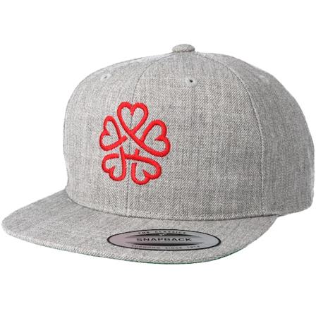 Kiddo Cap - Grau snapback Cap - Kids Flower Heart Grey/Red Kids Snapback @ Hatstore