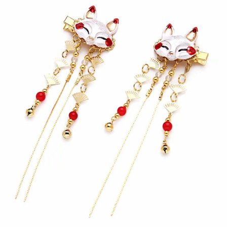 Ny räv kanin japansk söt hårnål hårpinne för Kimono brud