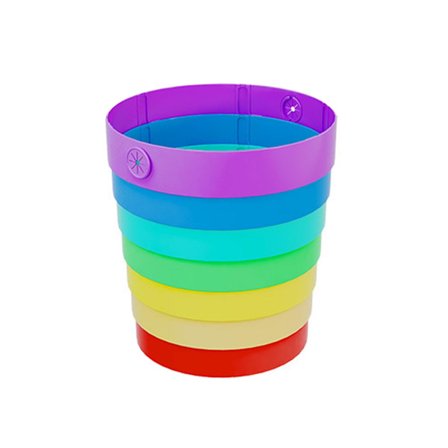 Hopfällbar Regnbågsfärgad Papperskorg Fällbar Multifunktionell Avfallsbehållare för Kök Camping Bilresa Utomhus Inomhusbruk Bärbar Färgglad Soptunna