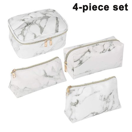 4-pack Kosmetikväska Sminkväska För Resa Bärbar Sminkväska PU-Läder