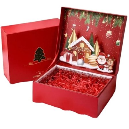 Jul gave esker med lokk stor rød jul magnet gave eske hard papp gave innpakning eske