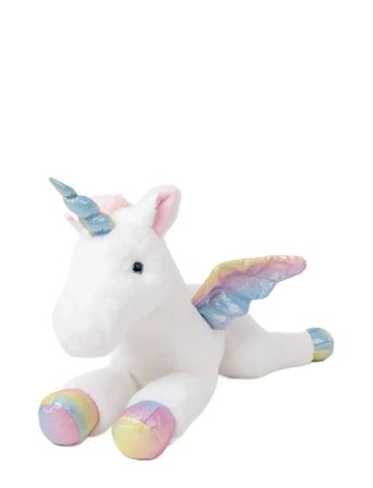 Liggande Enhörning, Regnbågsfärgad, 60Cm White Teddykompaniet
