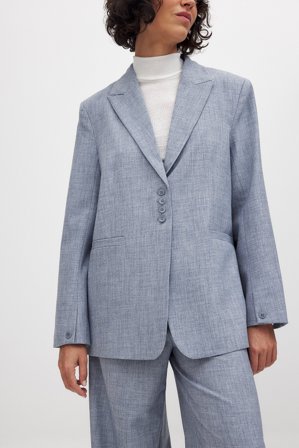 NA-KD Oversized melerad blazer - Sommarkläder - Blå - EU 32