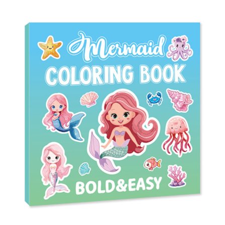 A Coloring Book for Adults and Teens with Super Cute Pictures and Simple and Relaxing Patterns, Mermaid-FY