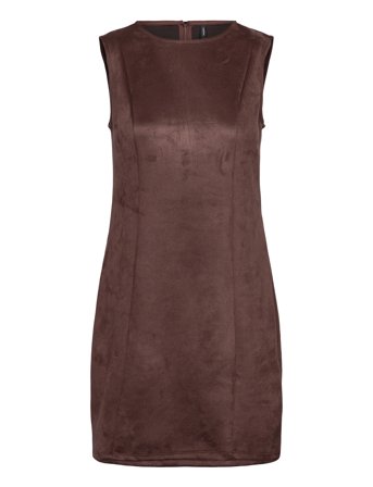 Vmbella Faux Suede Sl Short Dress Jrs Ex Lyhyt Mekko Brown Vero Moda