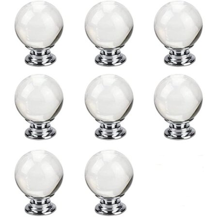 Runda kristallklara glashandtag för köksmöbler, dörrlåda, byrå, garderob, badrum