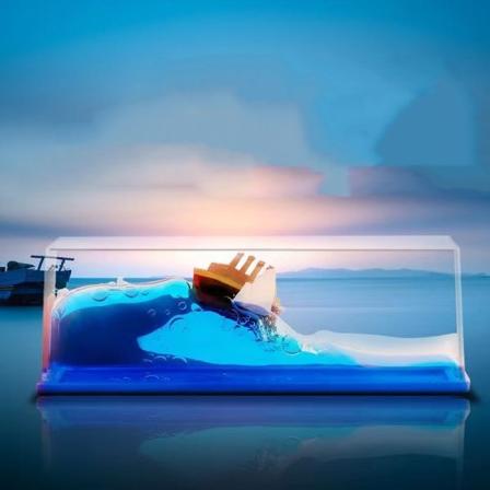One Piece Going Merry Cruise Ship Model Liquid Wave Usinkbar Båt Leke Hjem Skrivebord Dekorasjoner Gaver Til Anime Fans C