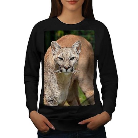 Big Cat Wild Photo Women Blacksweatshirt