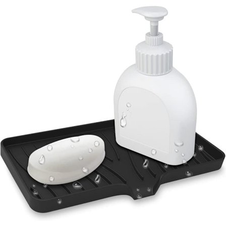 Silikonvaskematte 2-pakning – Dryppbrett og tørkematte for kjøkken og bad