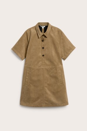 Kappahl | Kort kjole i imitert semsket skinn | Brun