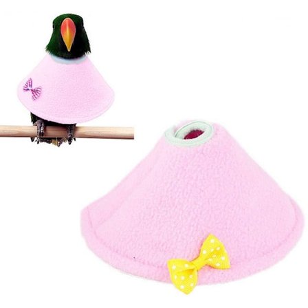 Justerbar fuglepapegøye kjeglehalsbånd, fugle anti-bitt krage gjenopprettingskrage, hjelp sårtilheling (M)