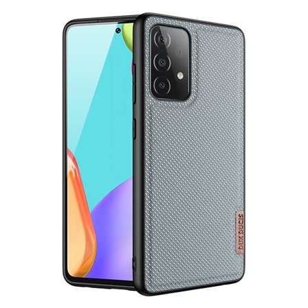 Dux Ducis Fino kotelo päällystetty nylon materiaalia Samsung Galaxy A72 4G harmaa