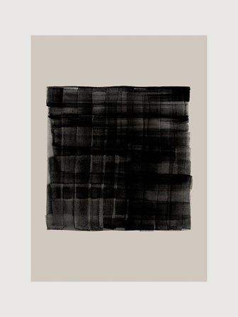 Abstrakt poster av akvarellmålning i svart & beige | Kunstary.com, 30x40 cm