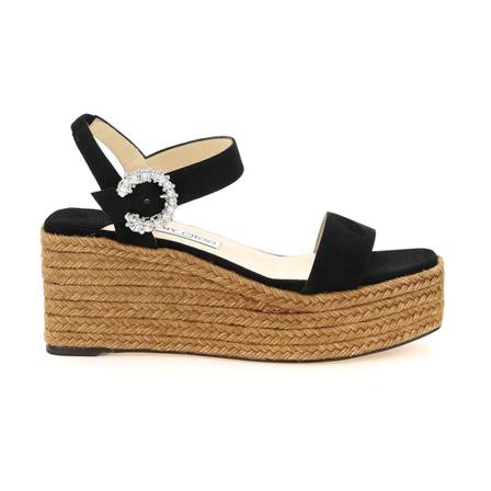 Jimmy Choo mirabelle 70 wedges , Zwart , Dames , Maat: 39 EU Sleehakken