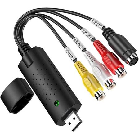 DVD-konverteradapter for Win 10, videoopptakskort Grabber-opptakerenhet Støtter Windows 10 8 7 XP VISTA PC etc (svart)