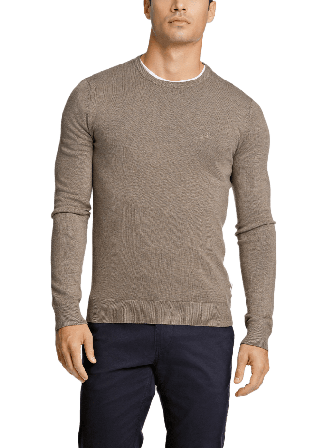 Lindbergh Ecovero L/S o-neck knit Överdelar Herr Grå M