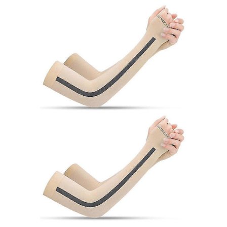 Solbeskyttende kjølende armermer, & sommer solblokk, fotball golf farge-b