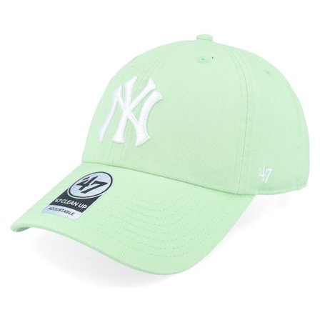 47 Brand - MLB Vihreä unconstructed Lippis - New York Yankees MLB Clean Up Cap Aloe Dad Cap @ Hatstore