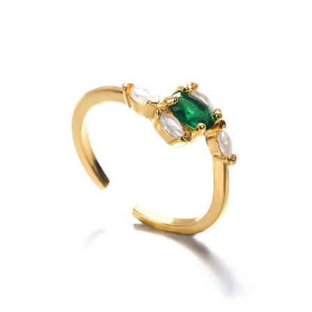 Ny design Modering Grön Cubic Zirconia Justerbar Dam Koppar Lyx Kristall Mode Elegant Party Smycken Present