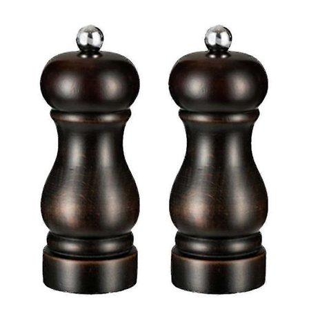 Salt- og peberkværnsæt, manuelle peberkværne med justerbar grovhed, genopfyldelige krydderikværne db brun 5 tommer