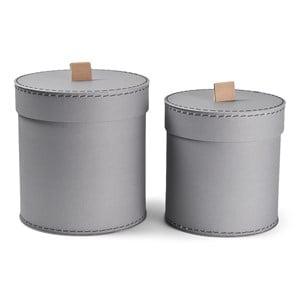 JOX 2-Pack Grey Round Boxes One Size - Storage - One size - Grey