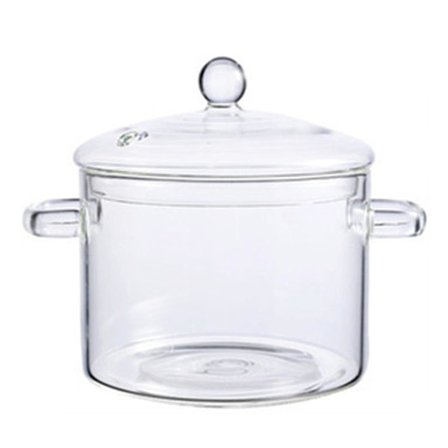 Klar Glas Kogegryde til Komfur - Tykkere og Tungere Opgraderet Glasgryde Kompatibel med Åben Flamme og Gaskomfur -g