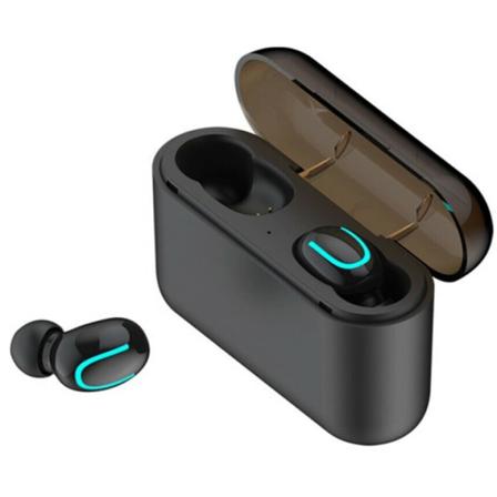 Hbq-q32 Trådlösa Hörlurar, Bluetooth 5.0, Med Strömbox, Svart