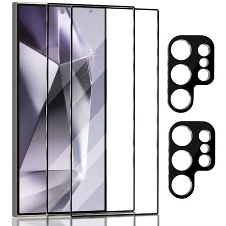 2-Pack Samsung S24 Ultra Skärmskydd & 2-Pack linsskydd - Härdat Glas 9H - Super kvalitet 3D