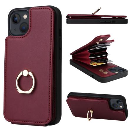 Läderfodral För Iphone11pro Max Vinröd Med Korthållare Antim