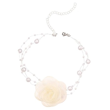 Blomsterpärlhalsband Choker Halsband Fairy Choker Bröllop Romantiskt Halsband För Kvinnor