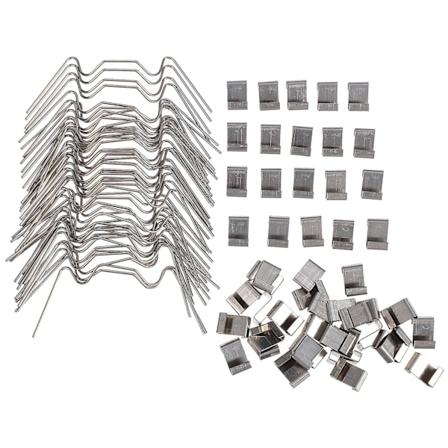 100 stk Drivhusklemmer i rustfritt stål, holdbare glassrammefikseringsklemmer