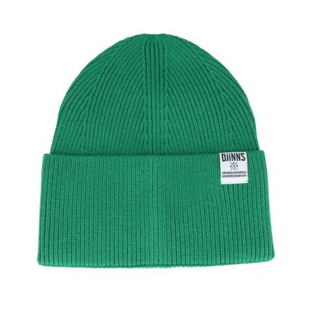 Djinns - Grön cuff Beanie - Basic Beanie Wooly Knit Kelly Green Cuff @ Hatstore