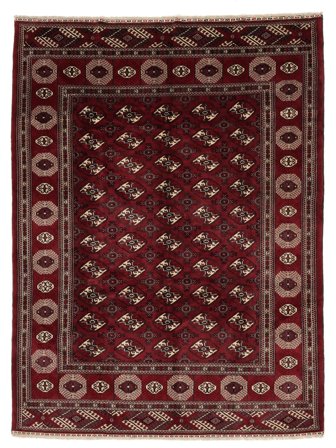 Tapis Turkman 250X335 Noir/Rouge Foncé Grand (Laine, Perse/Iran)