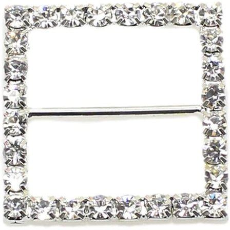 Firkantet Spænde med Rhinestones Krystal Metal Fastgørelser til Kvinders Modetilbehør, Bryllupskort, Stolsbetræk Sash, Bånd