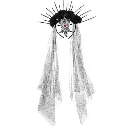 Halloween Slør Hårbøyle Langt Svart Slør Hårbøyle Halloween Fest Slør Hårbøyle Dekorasjon