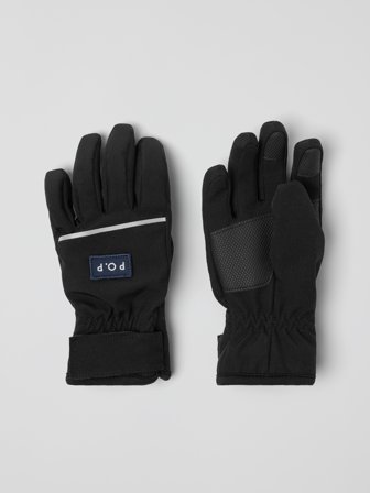 Vanntette softshellhansker - 4 - barneklær - black - Polarn O. Pyret