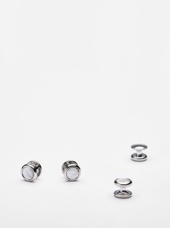 John Henric Men's Formal Buttons Silver Size Onesize