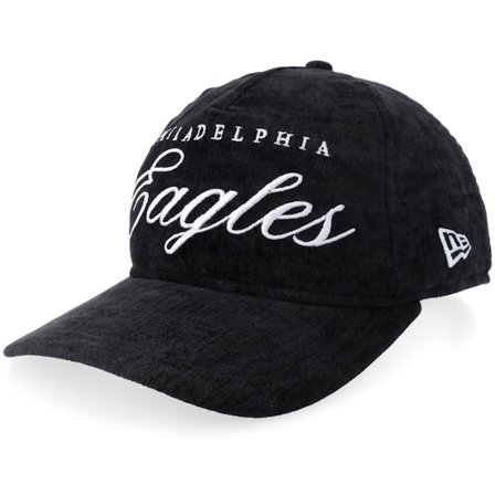 New Era - NFL Svart adjustable Caps - Philadelphia Eagles Team Script 19TWENTY Golfer Velvet Black A-Frame @ Hatstore