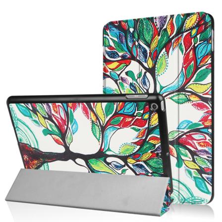 Ipad 9.7" (2017 / 2018) Slim Fit Tri-fold Fodral - Colored Tree Multifärg