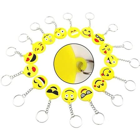 64 stk smilende nøkkelringer, flott puslespill-emoji-idé Gave Metall, emoji