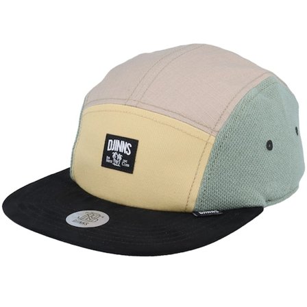 Djinns - Multi 5panel Cap - Flat Cap Mix Fabrics Multi Khaki 5-Panel @ Hatstore