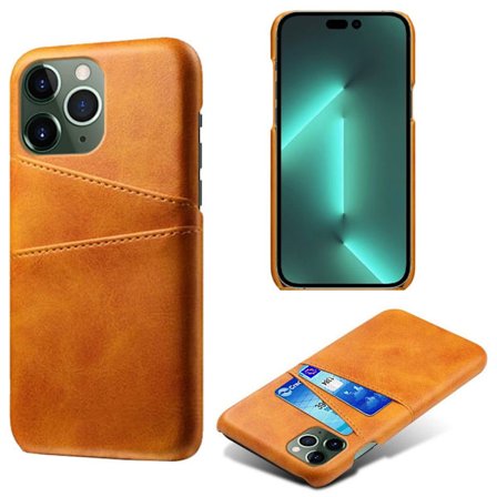 Lædercover med kortholder til iPhone 15 Pro Max Cognac