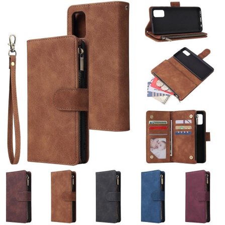 Kompatibel med Samsung Galaxy A41 Etui Magnetisk Læder Lynlås Etui Cover Etui Til Samsung Galaxy A41 Gul